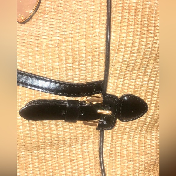 RALPH LAUREN Top Zipper Closure Black Handle Wicker Shoulder Bag with Storage - Picture 17 of 17